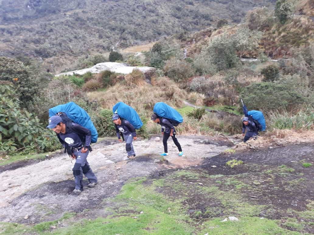 Porters on the inca trail